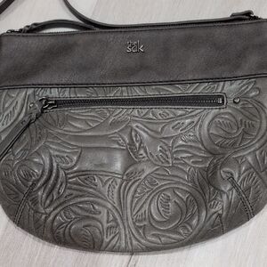 The Sak Charcoal Embossed Shoulder Bag